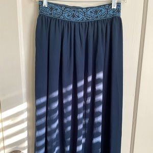 Harper sheer maxi skirt with embroidered stretch waist size M